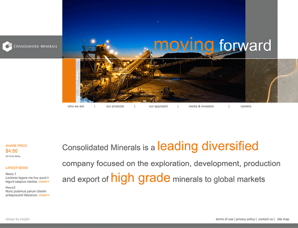 Consolidated Minerals Website Design Example Perth
