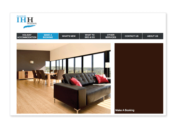 In House Holidays Website Design Example Perth