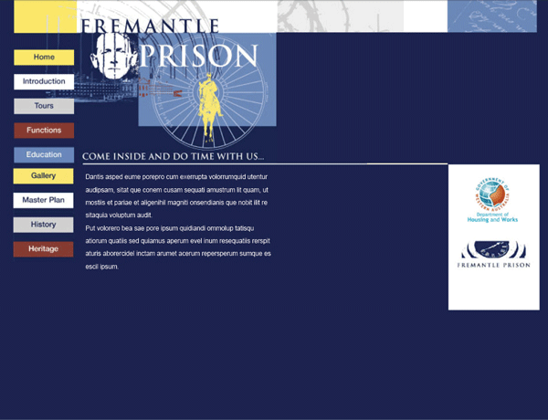 Fremantle Prison Website Design Example Perth