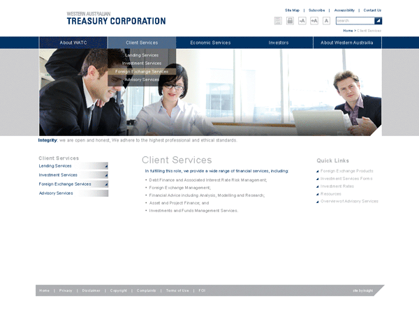 Western Australian Treasury Corporation Website Design Example Perth