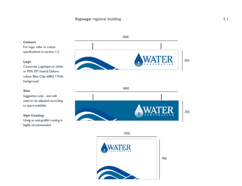 Water Corporation Signage Style Guides Perth