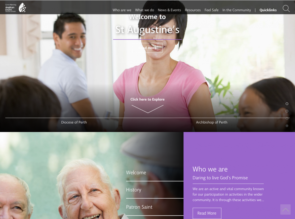 Anglican Diocese Parishes Website Design Example Perth
