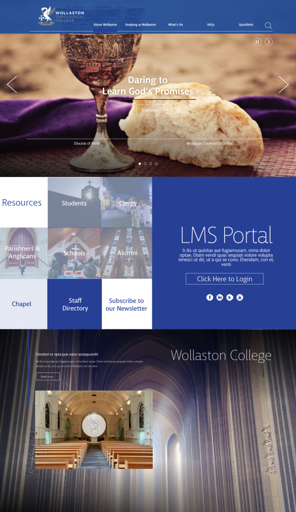 Wollaston Theological College Website Design Example Perth