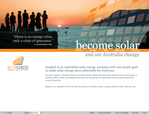 Sungrid - Website Design Example Perth