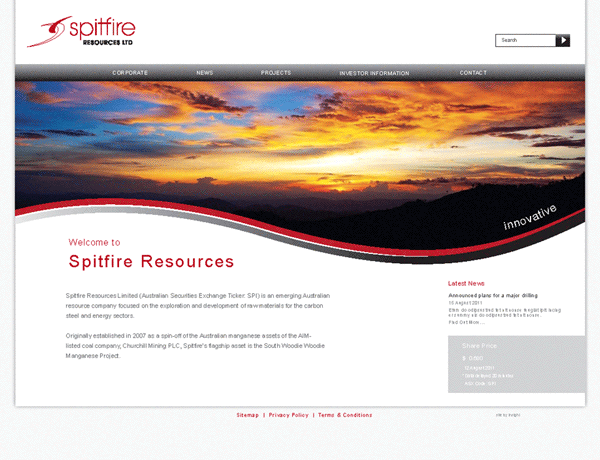 Spitfire - Website Design Example Perth